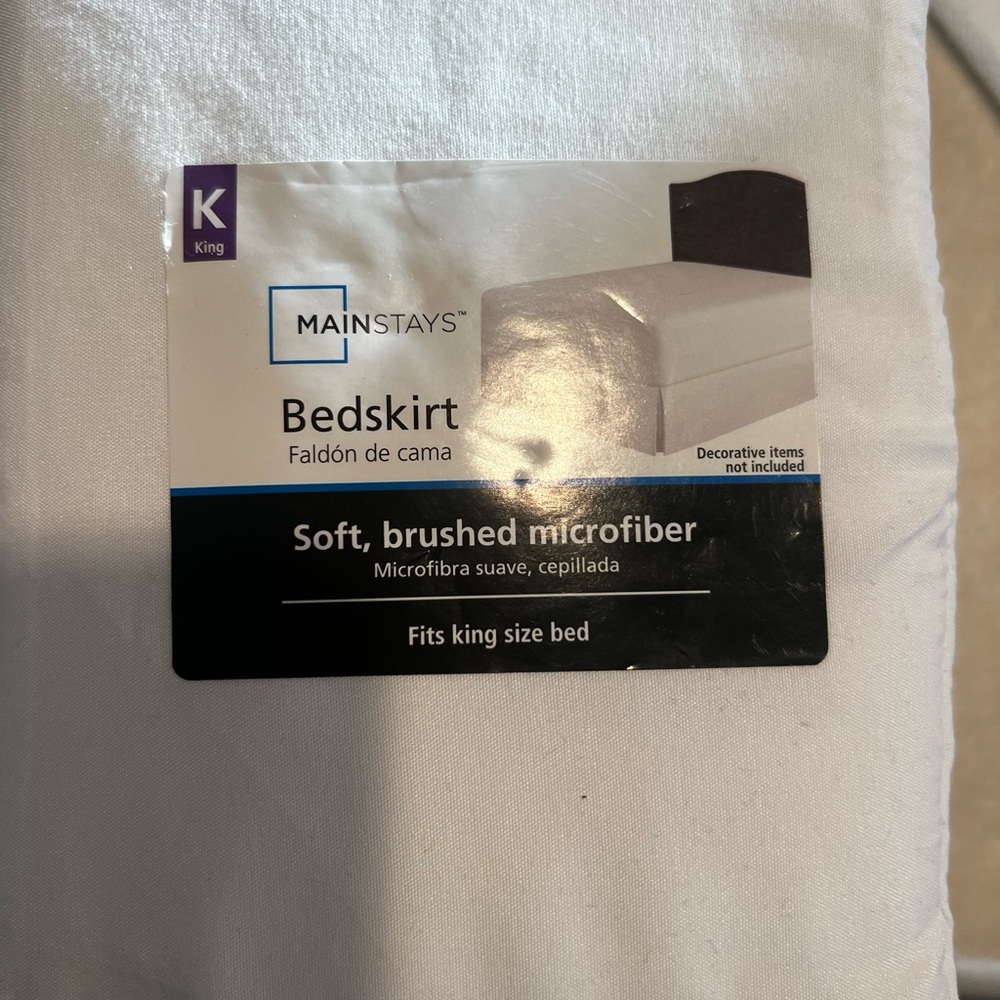 Mainstays Soft White Bedskirt - King